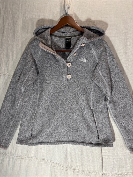 The North Face Sweaters - The North Face Women’s Crescent Sunshine Fleece Hoodie Pullover Grey L EUC